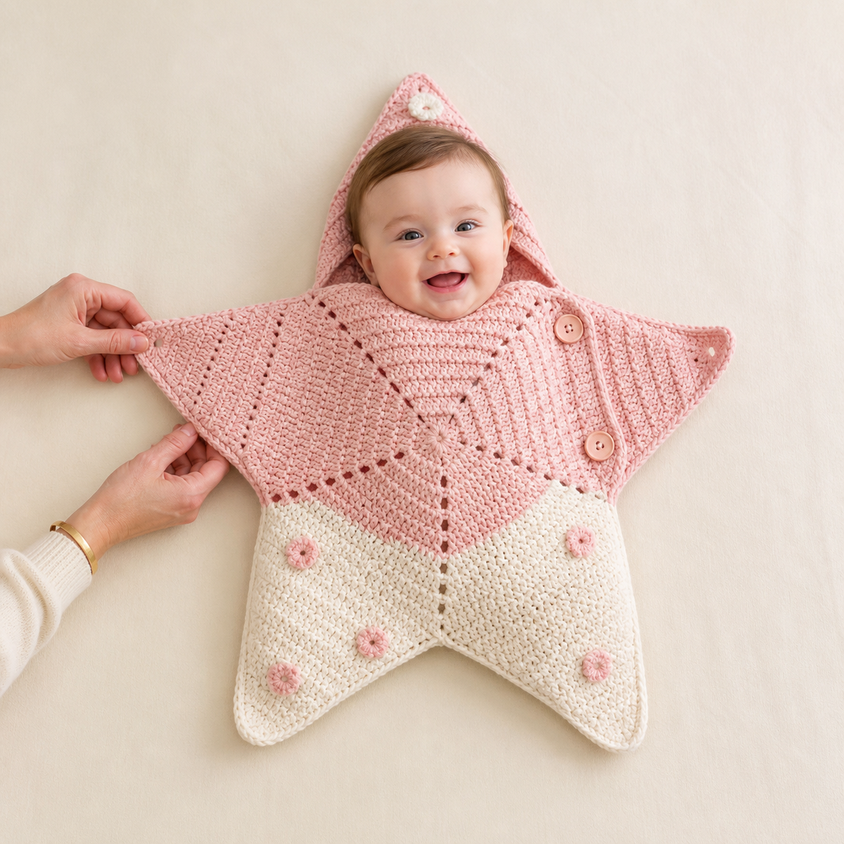 YAOMIRA Starfish Baby Wrap & Photo Outfit | 63–93 cm